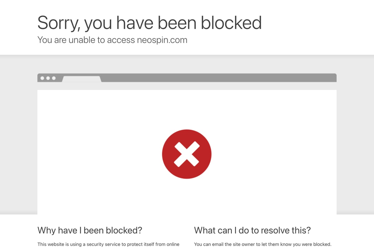 Screenshot der Neospin Casino Homepage